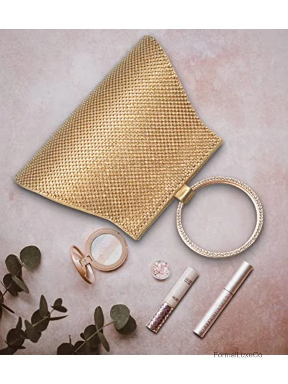 Crystal Clutch Evening Bag with Wristlet Rhinestone Handbag